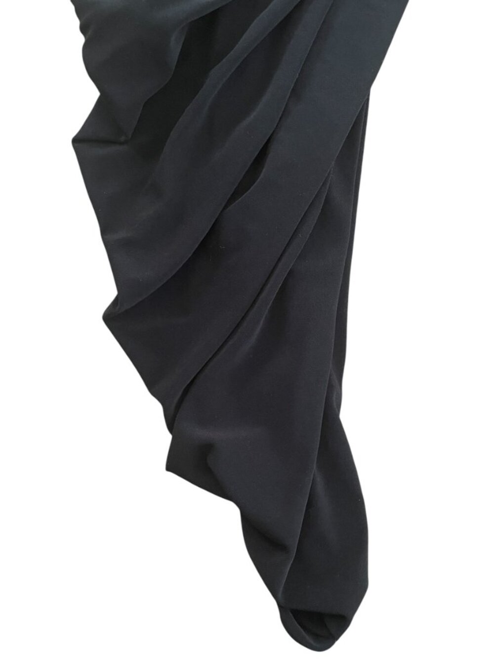 Norma Kamali Diana Mini Dress Black M One Shoulder Ruched Asymmetric Bodycon - Picture 6 of 13